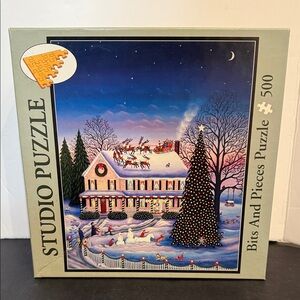 Santa Arrives Bits and Pieces Kathy Jakobsen 500 Piece jigsaw Puzzle
